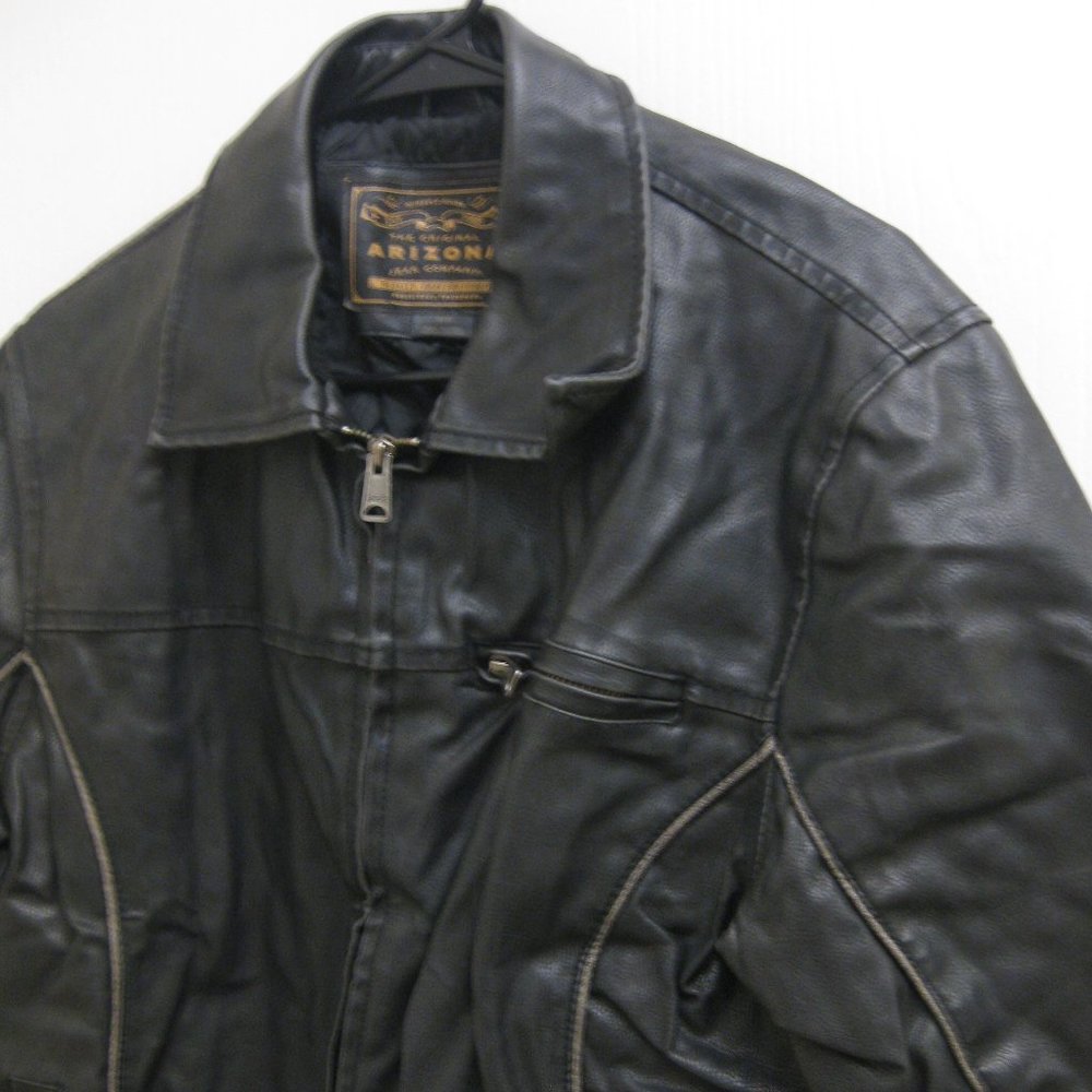 EUC black Arizona faux leather jacket M medium - Picture 2 of 6
